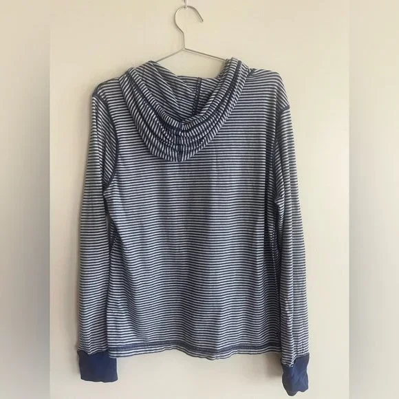 Ralph Lauren Denim & Supply Blue and White Striped Pullover Hoodie - Picture 9 of 9